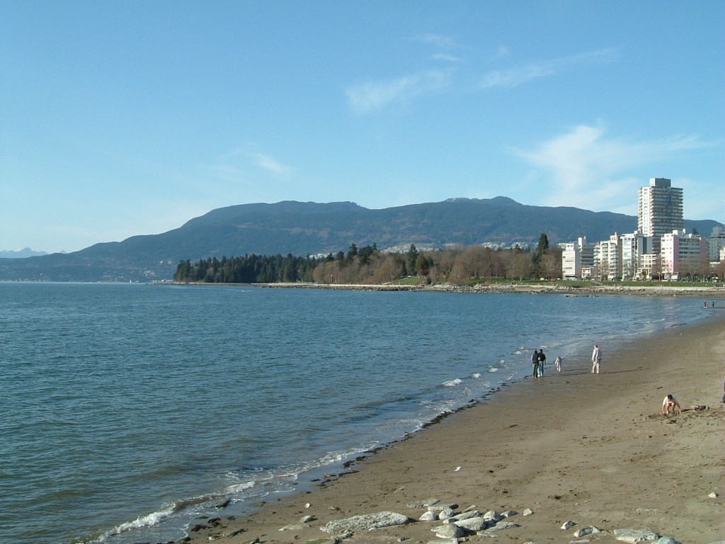 View from the beach at English Bay, Vancouver, February 2005